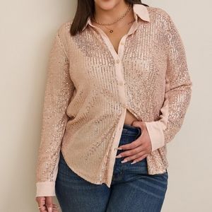 Torrid Madison sequin gold blouse